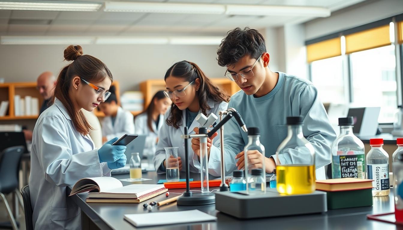 Students collaborating in study space